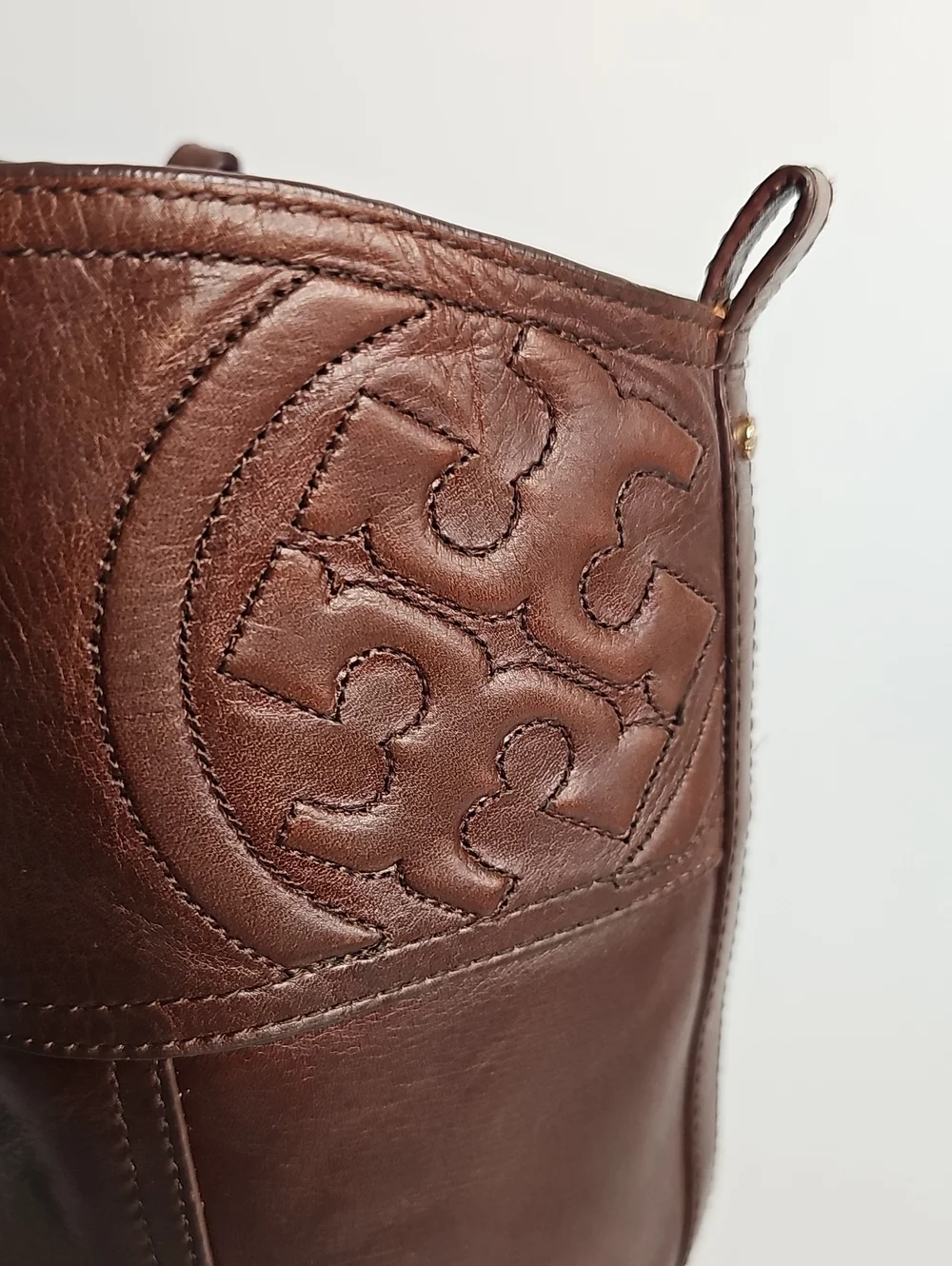 Tory Burch  Simone Dark Brown Leather Over-the-Knee Riding Boots.